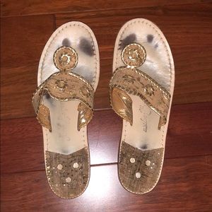 JACK ROGERS women’s size 9 cork and gold!!!